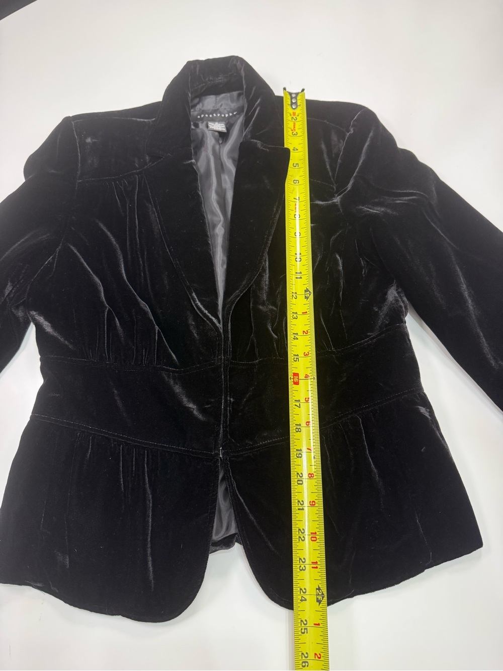 Apostrophe Black Velvet Hook & Eye Closure Blazer - Picture 2 of 7